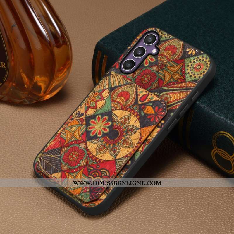 Coque Samsung Galaxy S25 5G Porte-Cartes et Support Florale