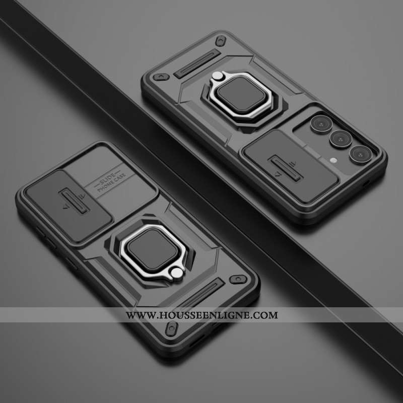 Coque Samsung Galaxy S25 5G Ring Résistante avec Protecteur Caméra