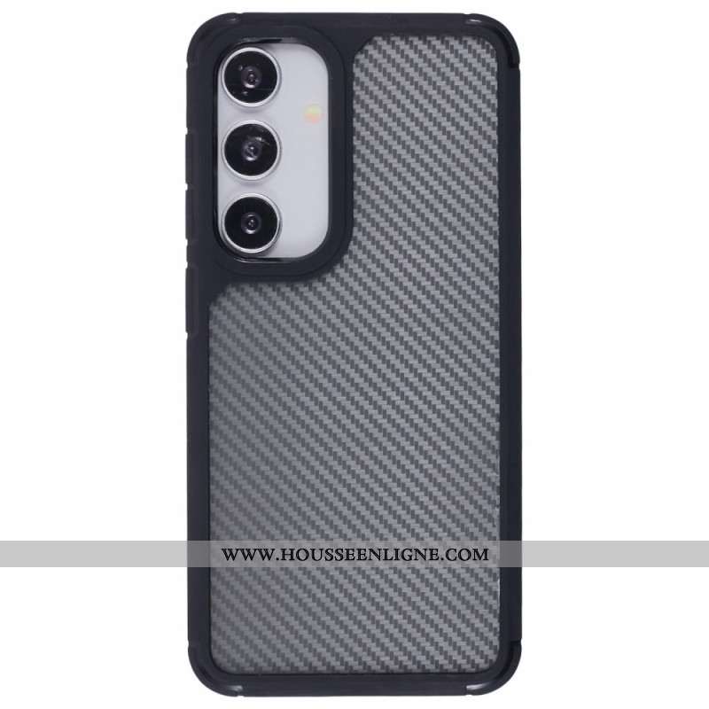 Coque Samsung Galaxy S25 5G Translucide Texture Fibre de Carbone