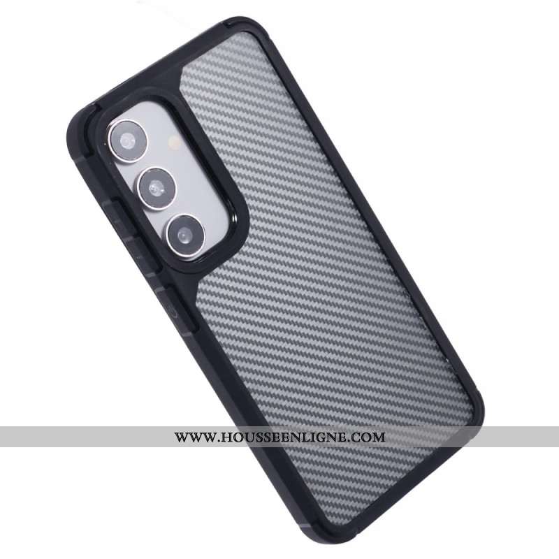 Coque Samsung Galaxy S25 5G Translucide Texture Fibre de Carbone