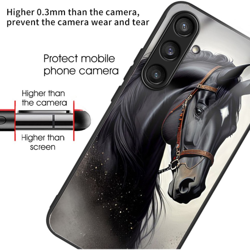 Coque Samsung Galaxy S25 5G Verre Trempé Cheval Gris