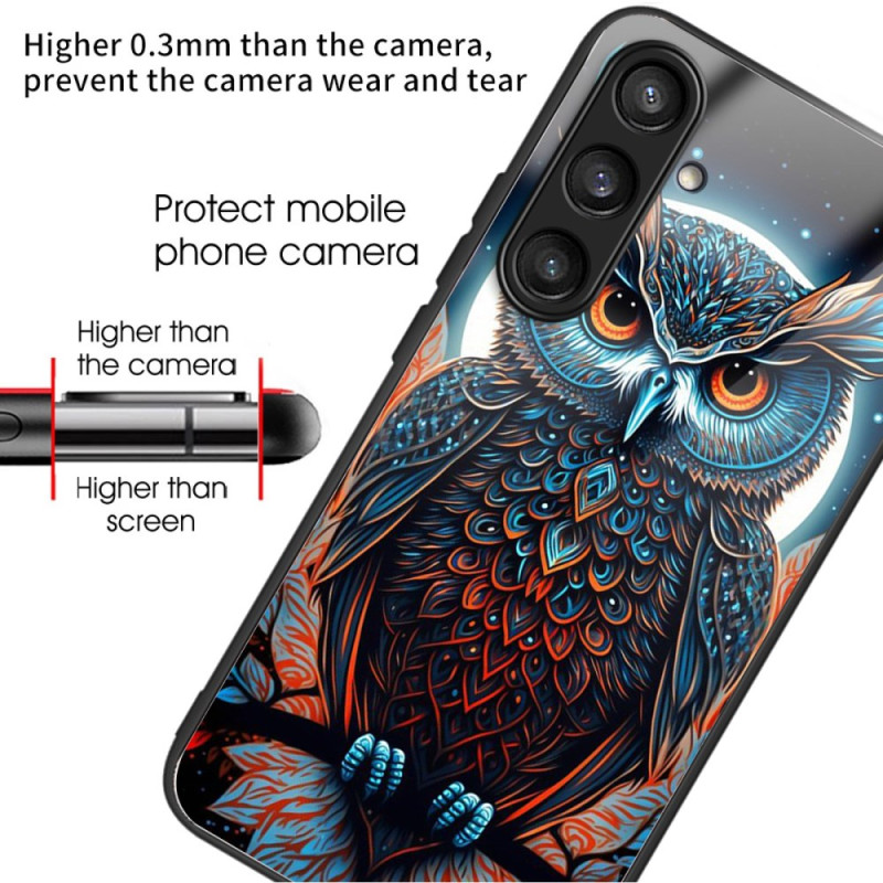Coque Samsung Galaxy S25 5G Verre Trempé Hibou Coloré
