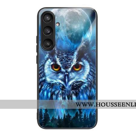 Coque Samsung Galaxy S25 5G Verre Trempé Hibou Lune