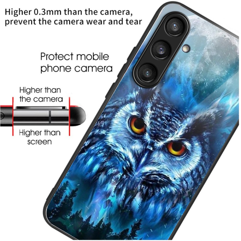 Coque Samsung Galaxy S25 5G Verre Trempé Hibou Lune