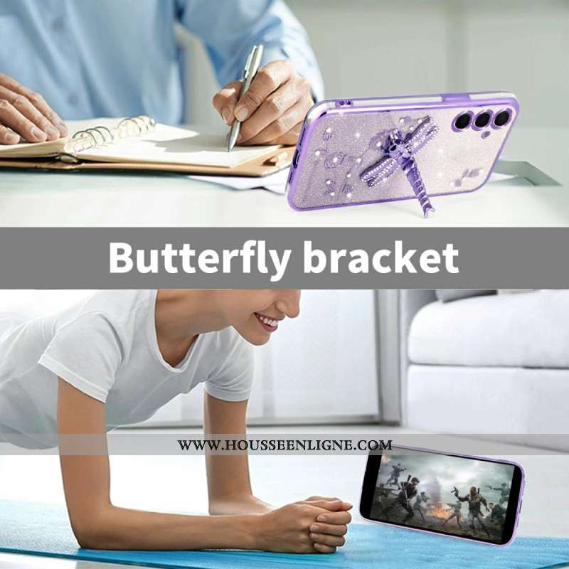 Coque Samsung Galaxy S25 5G avec Support Libellule KADEM