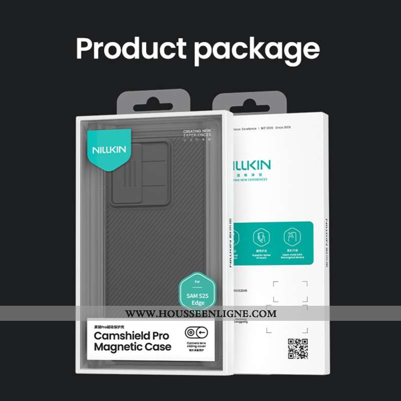 Coque Samsung Galaxy S25 Edge Camshield Pro avec Protection Coulissante pour Caméra NILLKIN