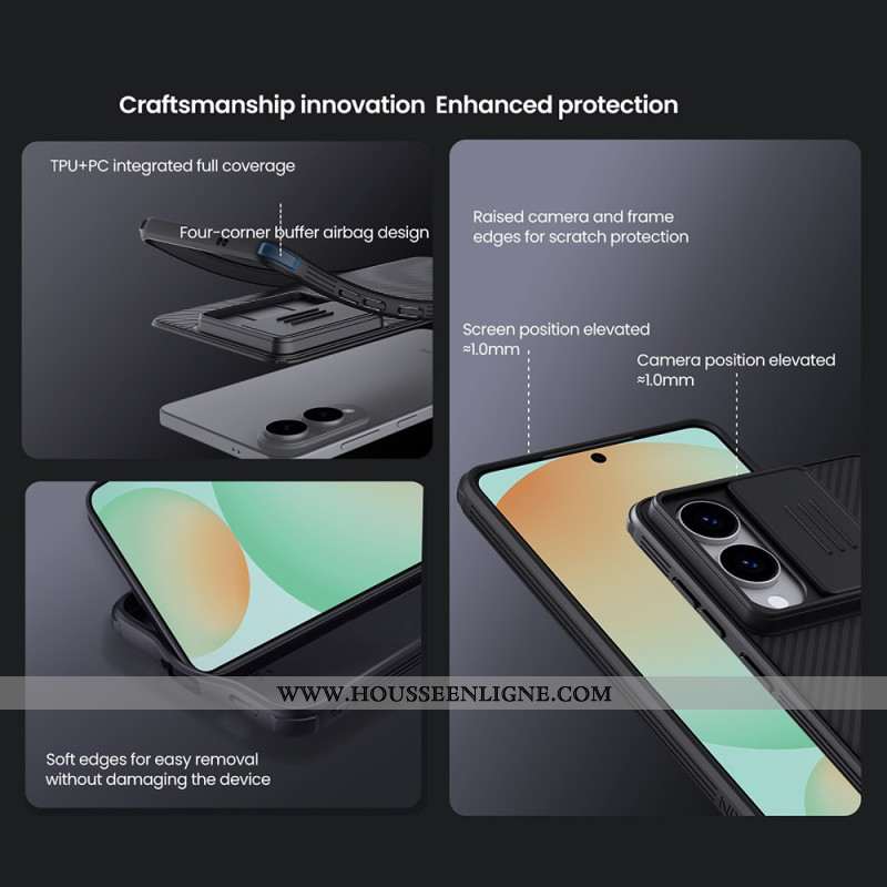 Coque Samsung Galaxy S25 Edge Camshield Pro avec Protection Coulissante pour Caméra NILLKIN