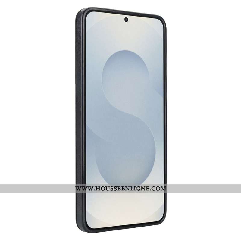 Coque Samsung Galaxy S25 Edge Effet Cuir avec Porte-Cartes