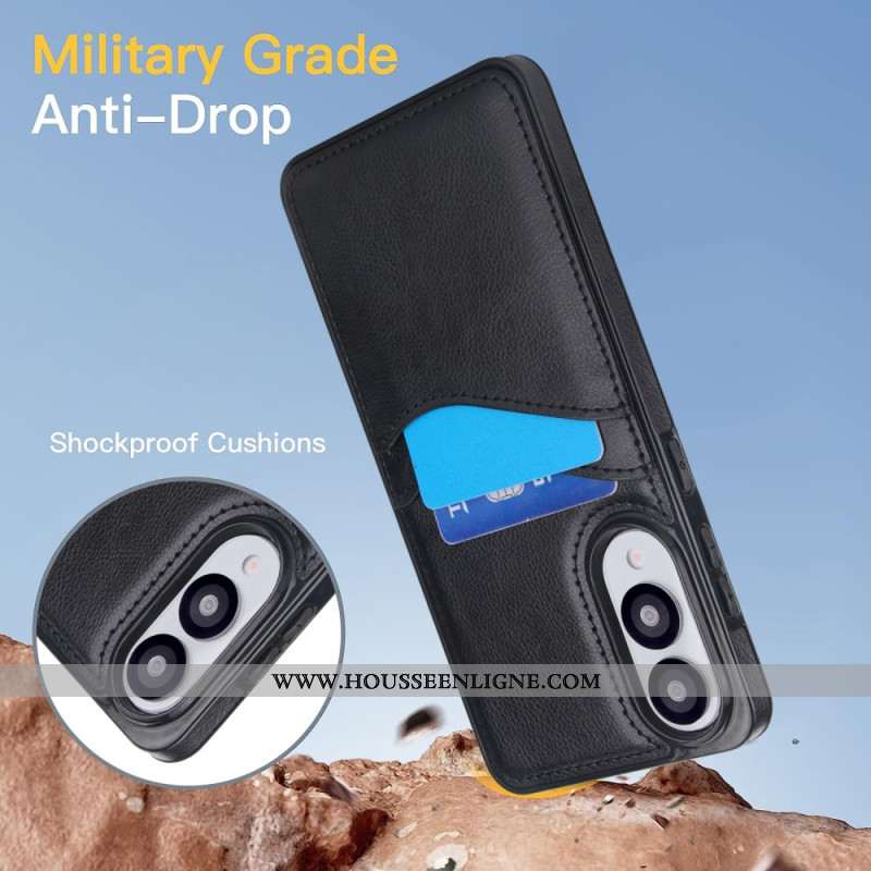 Coque Samsung Galaxy S25 Edge Effet Cuir avec Porte-Cartes