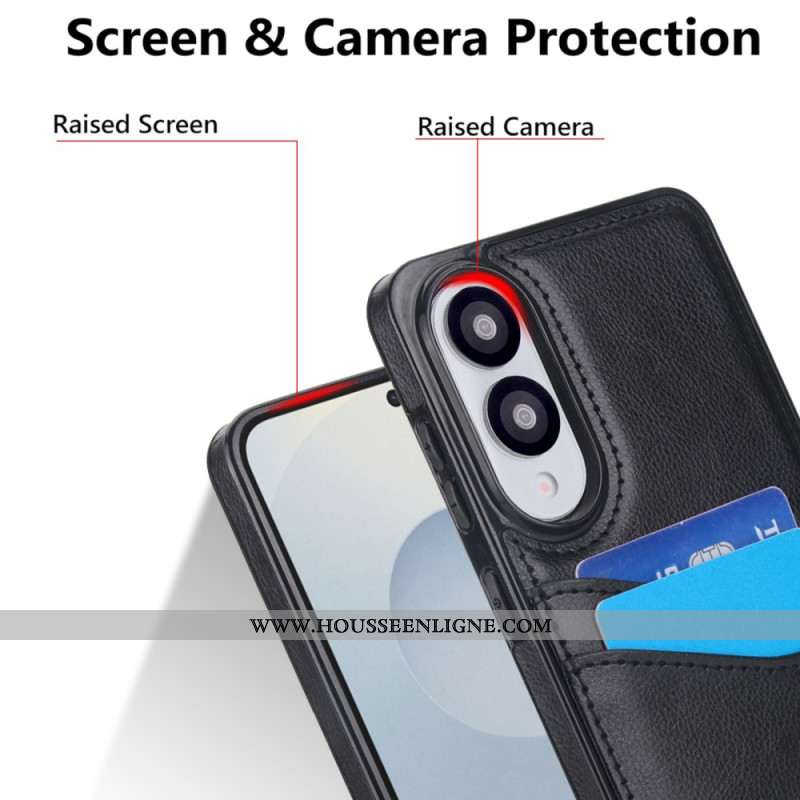 Coque Samsung Galaxy S25 Edge Effet Cuir avec Porte-Cartes