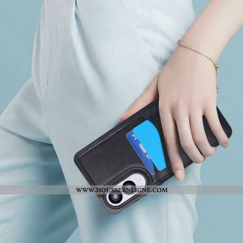 Coque Samsung Galaxy S25 Edge Effet Cuir avec Porte-Cartes