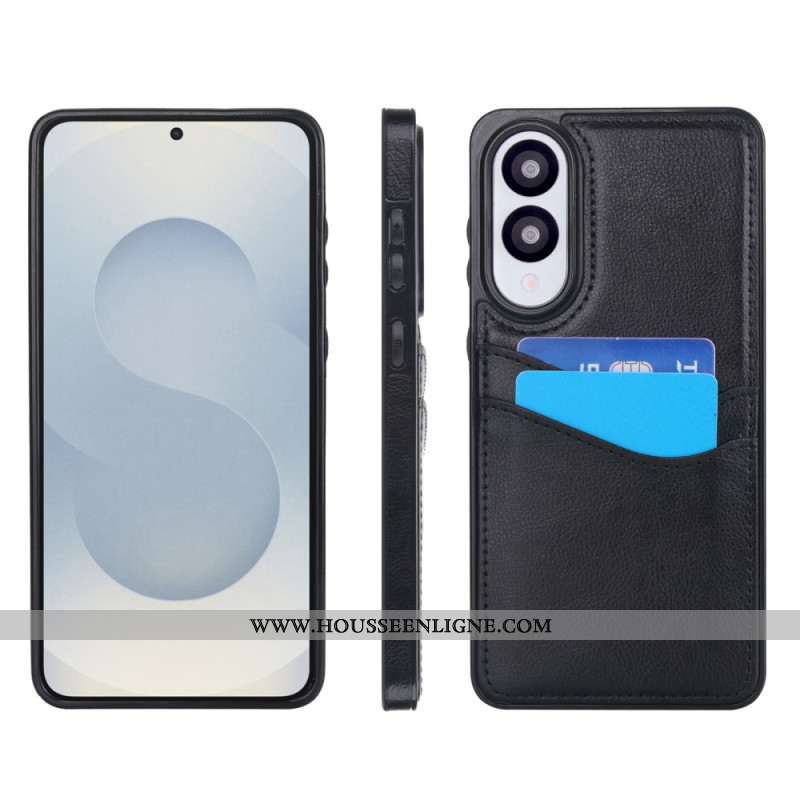 Coque Samsung Galaxy S25 Edge Effet Cuir avec Porte-Cartes