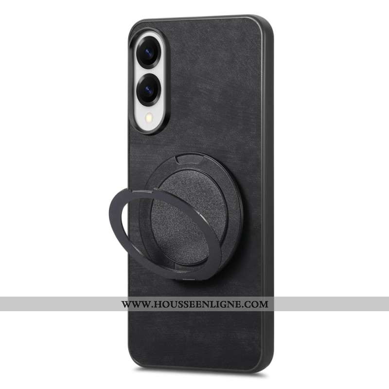 Coque Samsung Galaxy S25 Edge Effet Daim avec Support Rotatif à