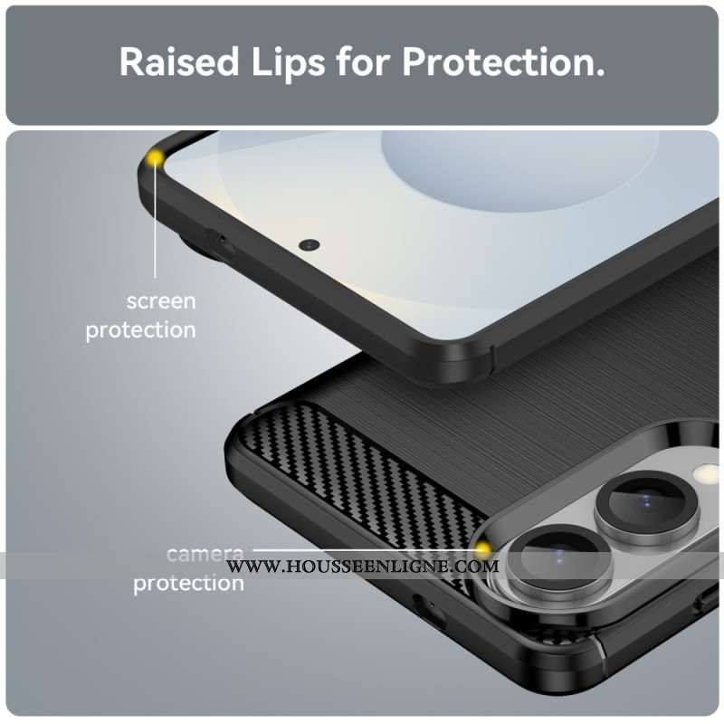Coque Samsung Galaxy S25 Edge Fibre Carbone Brossée