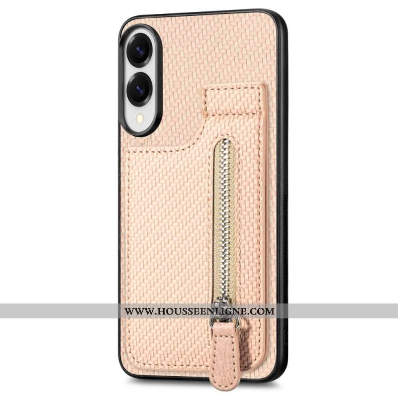 Coque Samsung Galaxy S25 Edge Fibre Carbone Porte-Cartes et Porte-Monnaie