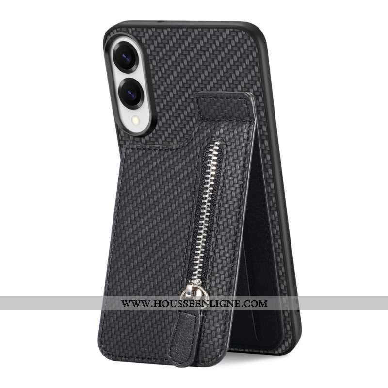 Coque Samsung Galaxy S25 Edge Fibre Carbone Porte-Cartes et Porte-Monnaie