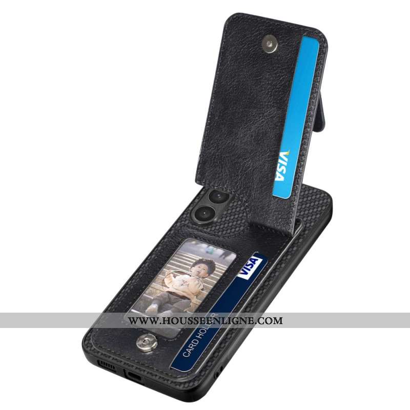 Coque Samsung Galaxy S25 Edge Fibre Carbone Porte-Cartes et Porte-Monnaie