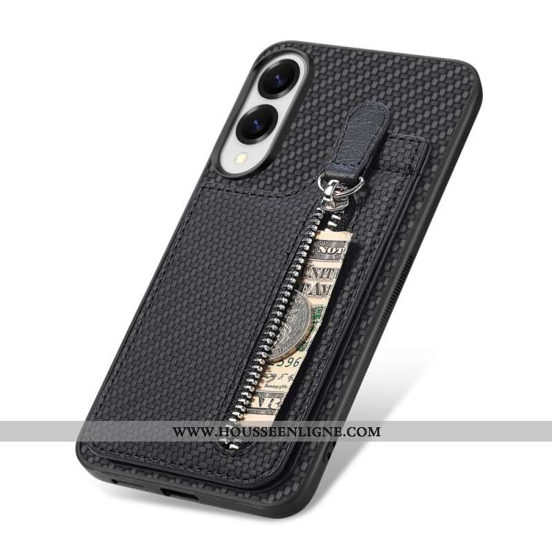 Coque Samsung Galaxy S25 Edge Fibre Carbone Porte-Cartes et Porte-Monnaie