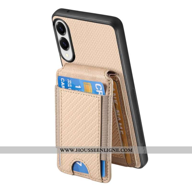 Coque Samsung Galaxy S25 Edge Fibre Carbone Premium Porte-Cartes et Support