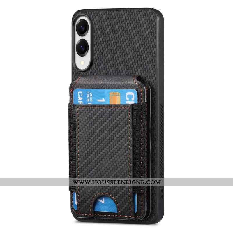 Coque Samsung Galaxy S25 Edge Fibre Carbone Premium Porte-Cartes et Support