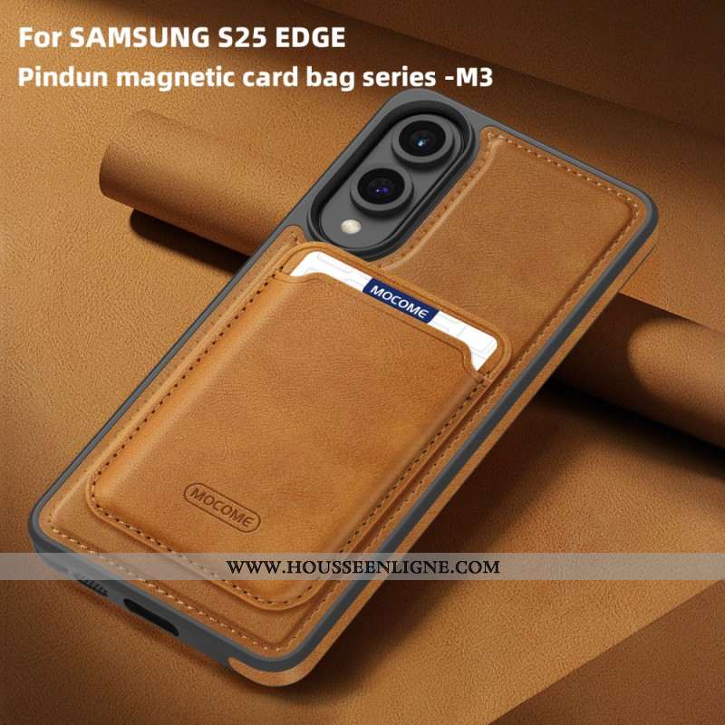 Coque Samsung Galaxy S25 Edge Magnétique avec Porte-Cartes Détachable