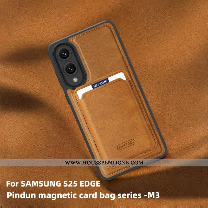 Coque Samsung Galaxy S25 Edge Magnétique avec Porte-Cartes Détachable