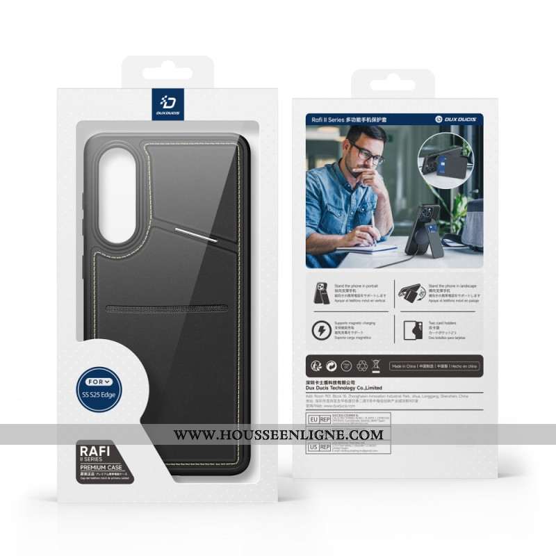 Coque Samsung Galaxy S25 Edge Magnétique avec Porte-Cartes