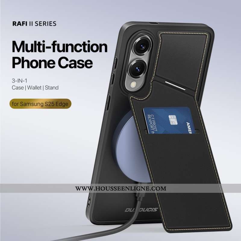 Coque Samsung Galaxy S25 Edge Magnétique avec Porte-Cartes