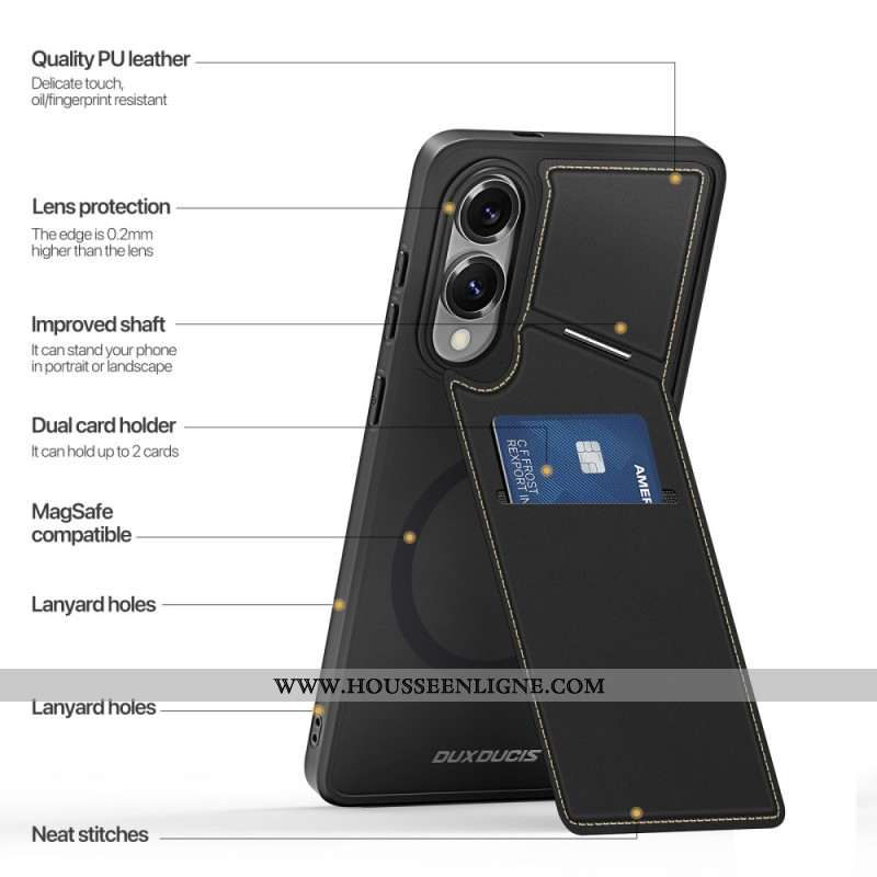 Coque Samsung Galaxy S25 Edge Magnétique avec Porte-Cartes