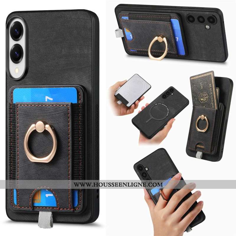 Coque Samsung Galaxy S25 Edge Magnétique avec Porte-cartes Détachable