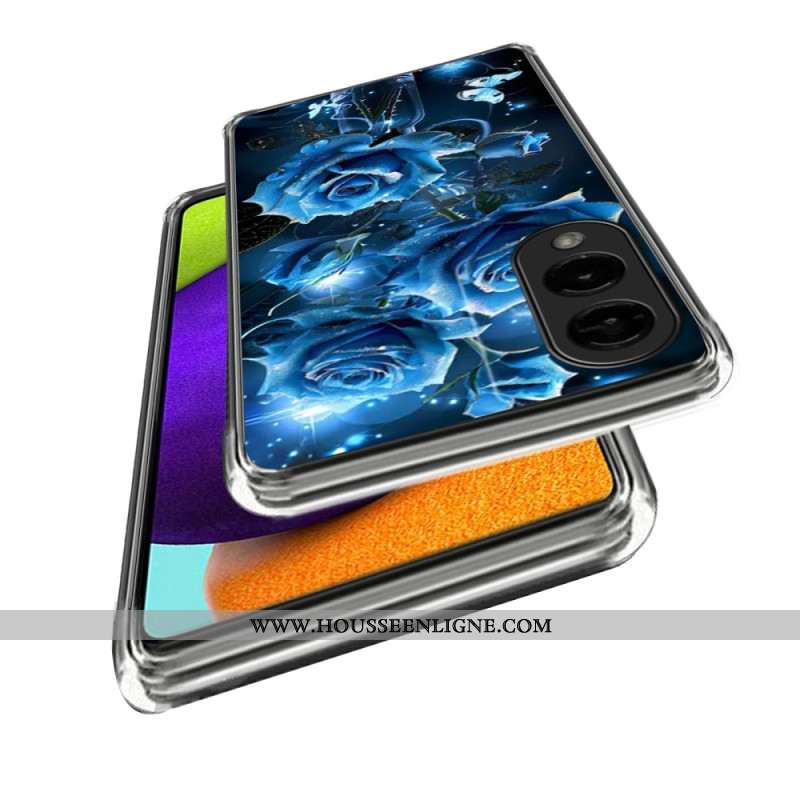 Coque Samsung Galaxy S25 Edge Motif Roses Bleues