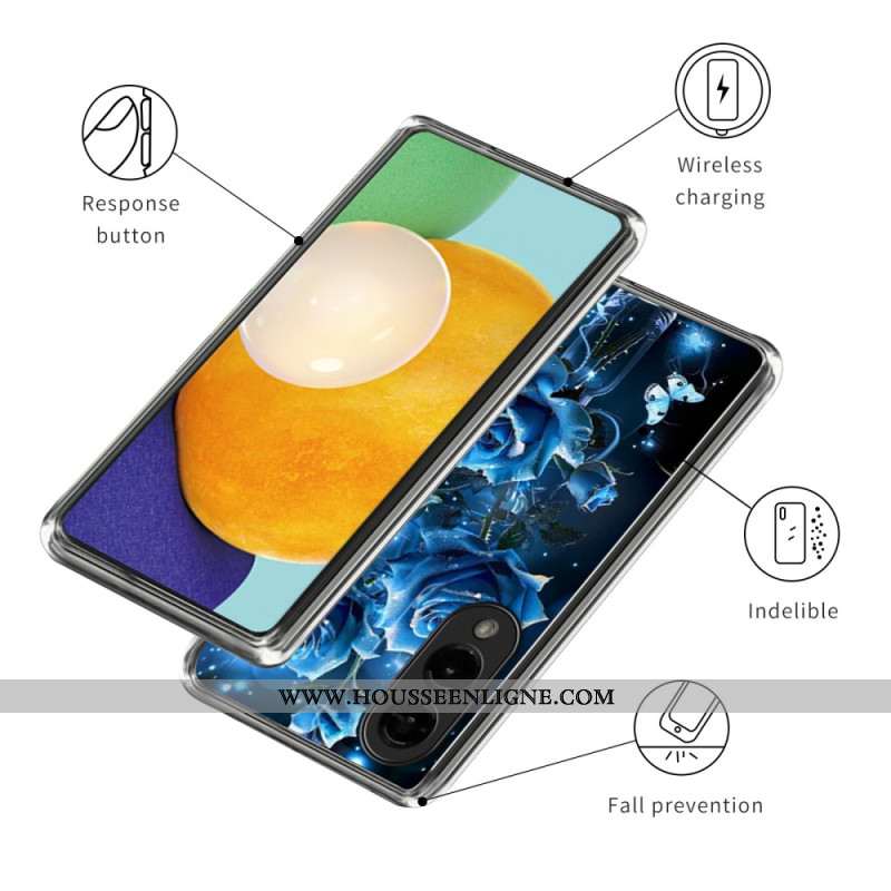 Coque Samsung Galaxy S25 Edge Motif Roses Bleues