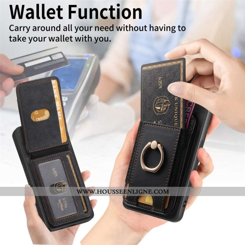 Coque Samsung Galaxy S25 Edge Porte-Cartes Détachable et Support