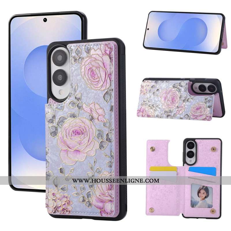 Coque Samsung Galaxy S25 Edge Porte-Cartes Floral