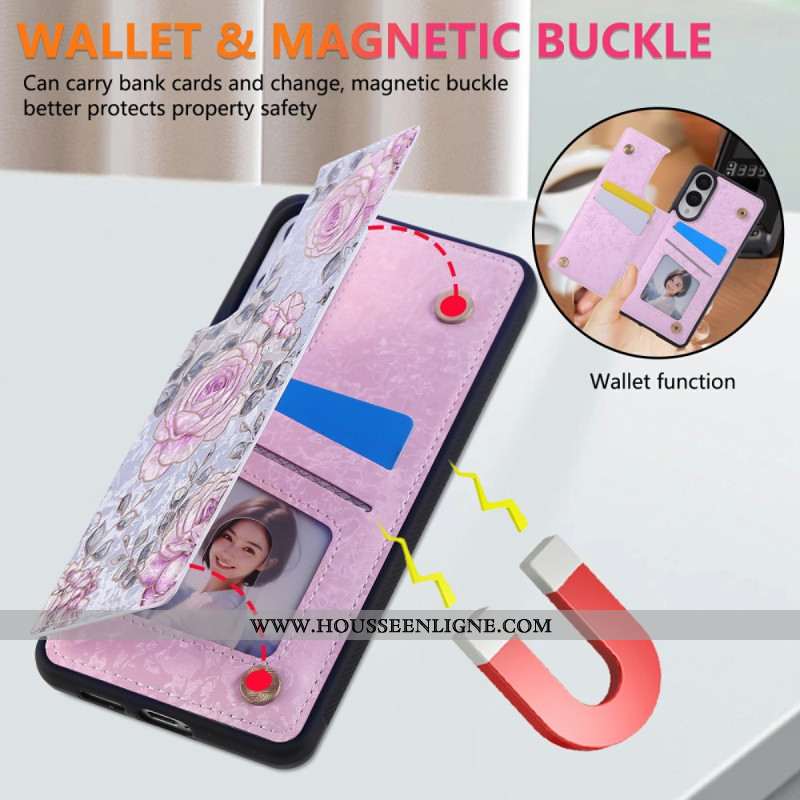 Coque Samsung Galaxy S25 Edge Porte-Cartes Floral