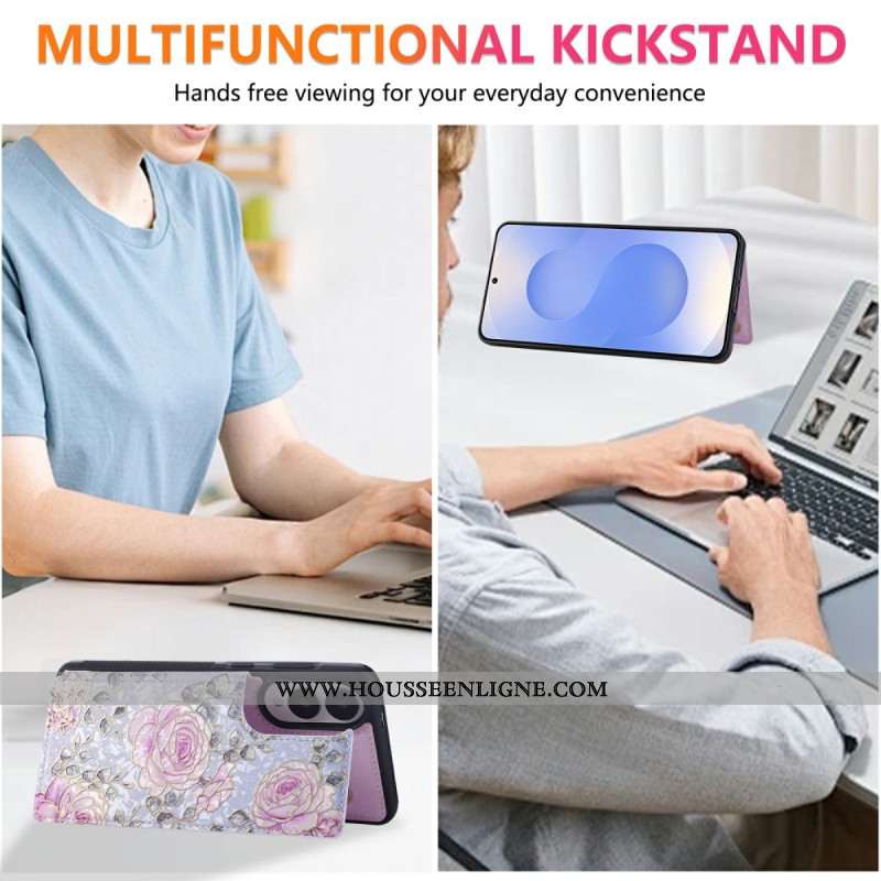 Coque Samsung Galaxy S25 Edge Porte-Cartes Floral