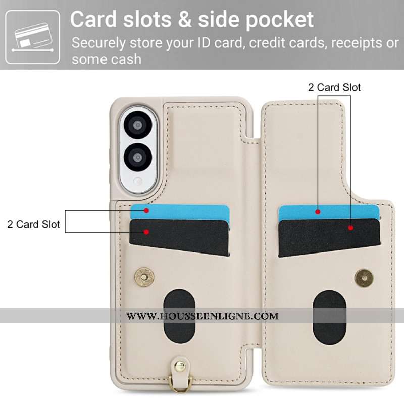 Coque Samsung Galaxy S25 Edge Porte-Cartes Floral à Lanière