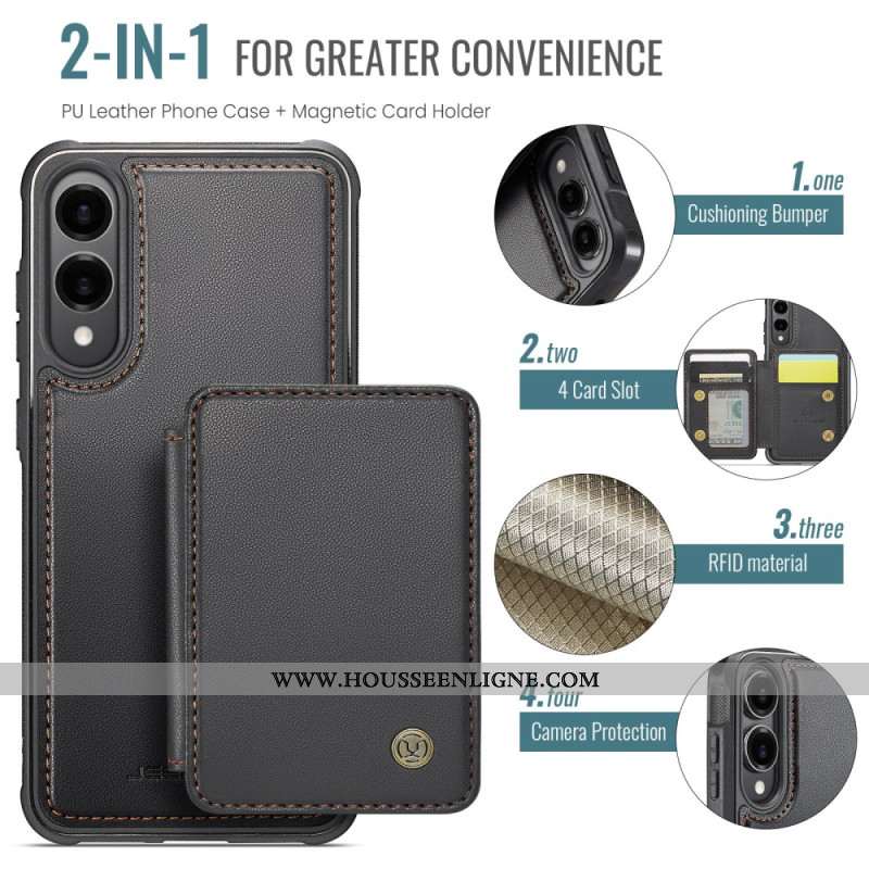 Coque Samsung Galaxy S25 Edge Porte-Cartes Magnétique Détachable JEEHOOD