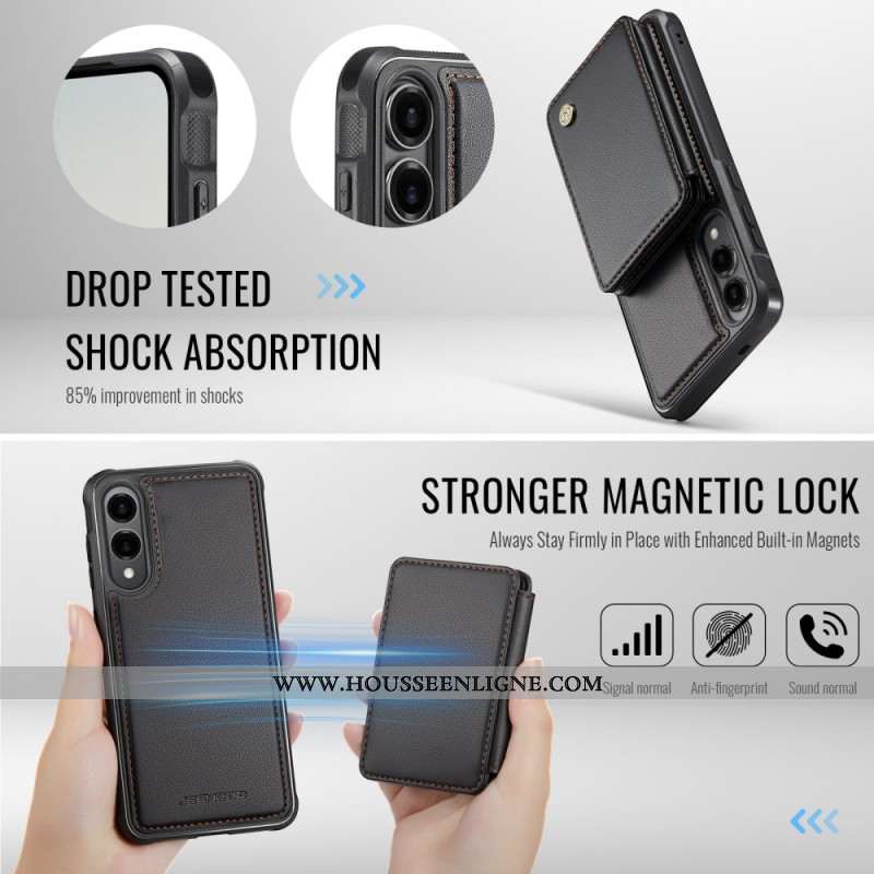 Coque Samsung Galaxy S25 Edge Porte-Cartes Magnétique Détachable JEEHOOD