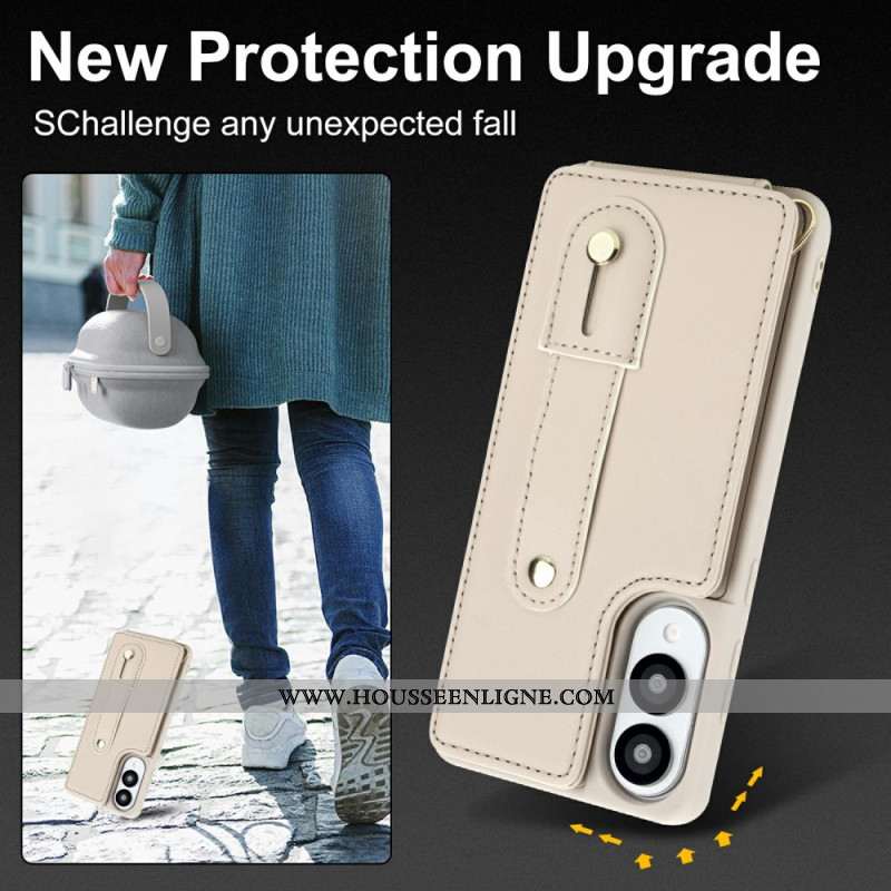 Coque Samsung Galaxy S25 Edge Porte-Cartes avec Sangle et bandoulière