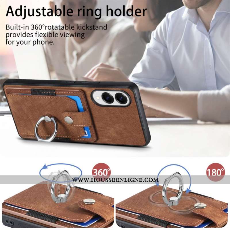 Coque Samsung Galaxy S25 Edge Porte-Cartes et Anneau-Support
