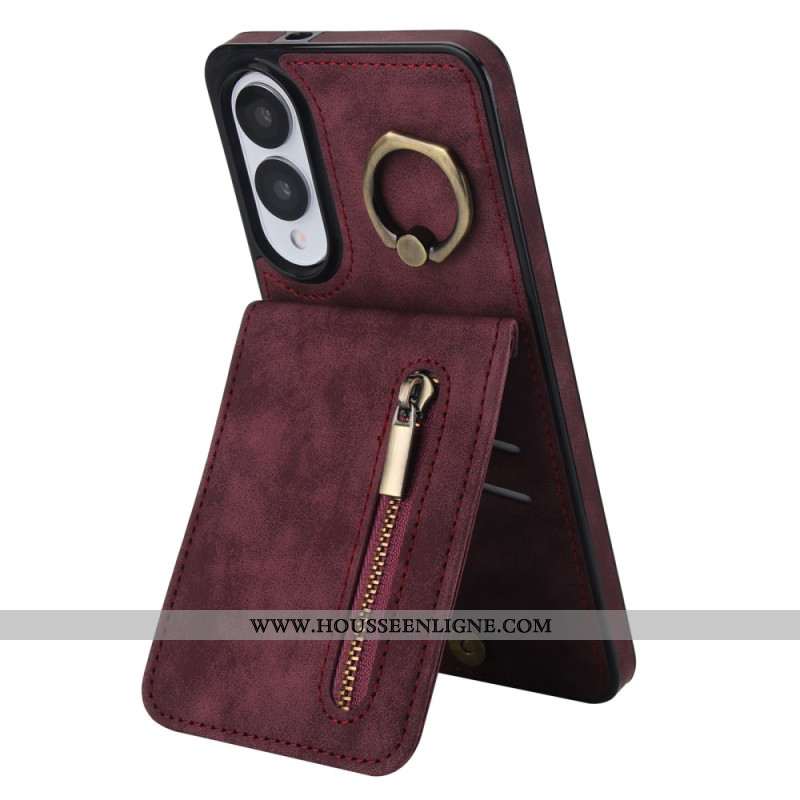 Coque Samsung Galaxy S25 Edge Portefeuille Zippé et Technologie RFID