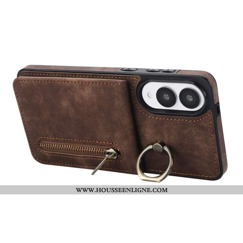 Coque Samsung Galaxy S25 Edge Portefeuille Zippé et Technologie RFID