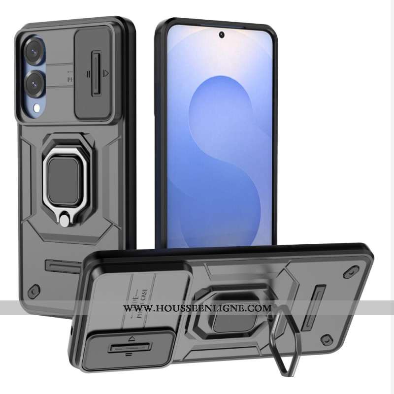 Coque Samsung Galaxy S25 Edge Ring Résistante avec Protecteur Objectif