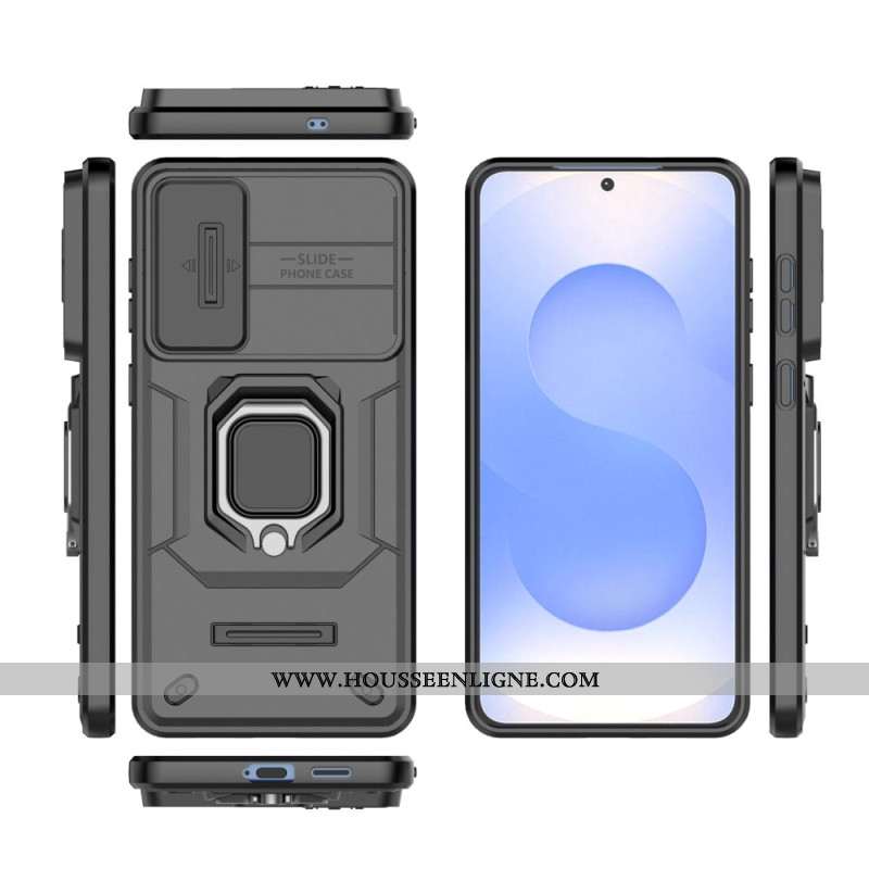 Coque Samsung Galaxy S25 Edge Ring Résistante avec Protecteur Objectif