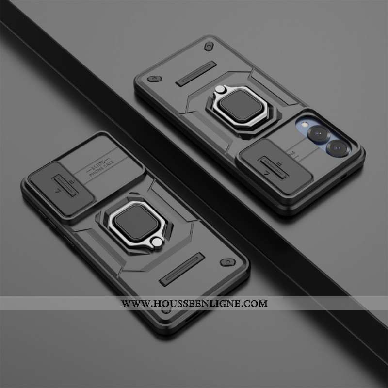 Coque Samsung Galaxy S25 Edge Ring Résistante avec Protecteur Objectif
