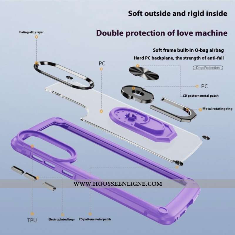 Coque Samsung Galaxy S25 Edge Robuste avec Support Mains Libres