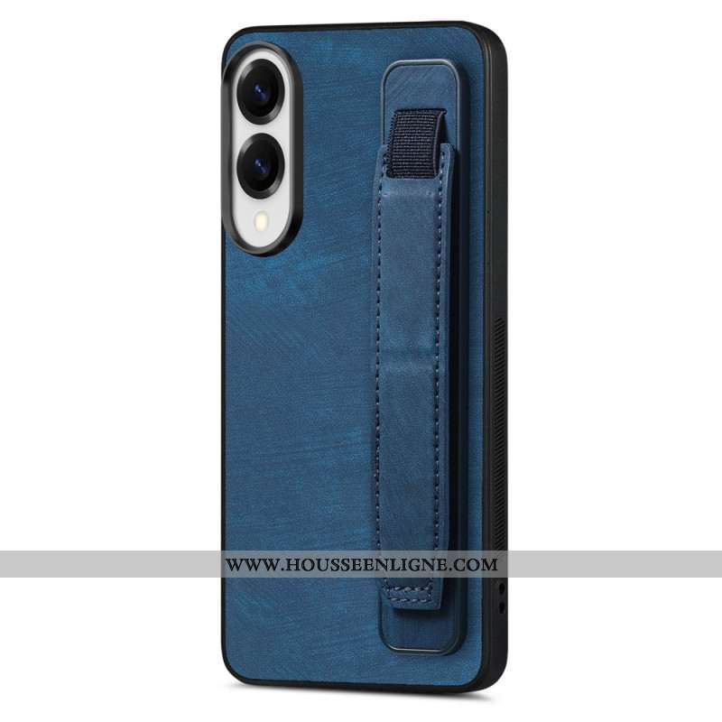 Coque Samsung Galaxy S25 Edge Style Rétro avec Sangle-Support