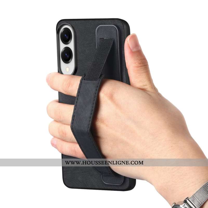 Coque Samsung Galaxy S25 Edge Style Rétro avec Sangle-Support