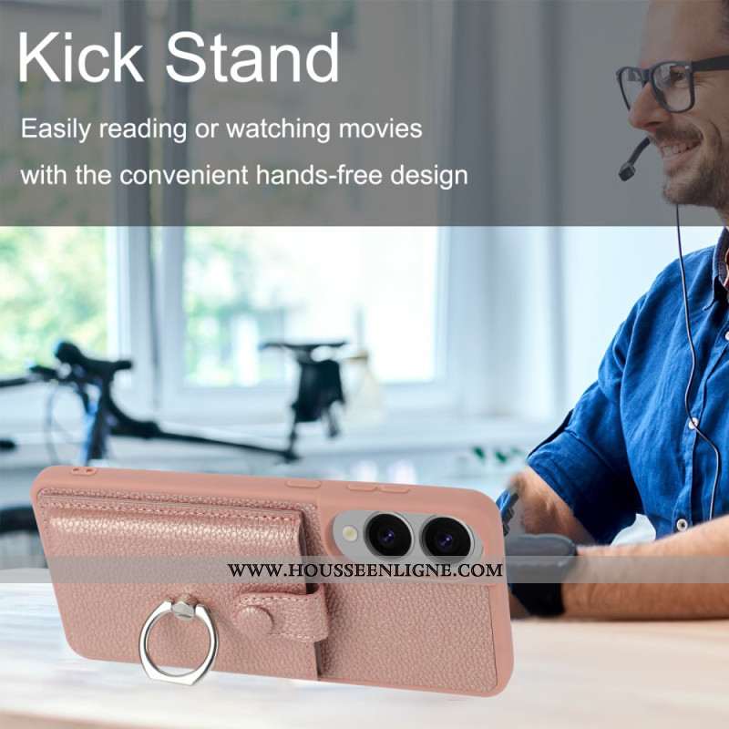 Coque Samsung Galaxy S25 Edge Support-Anneau et Porte-cartes